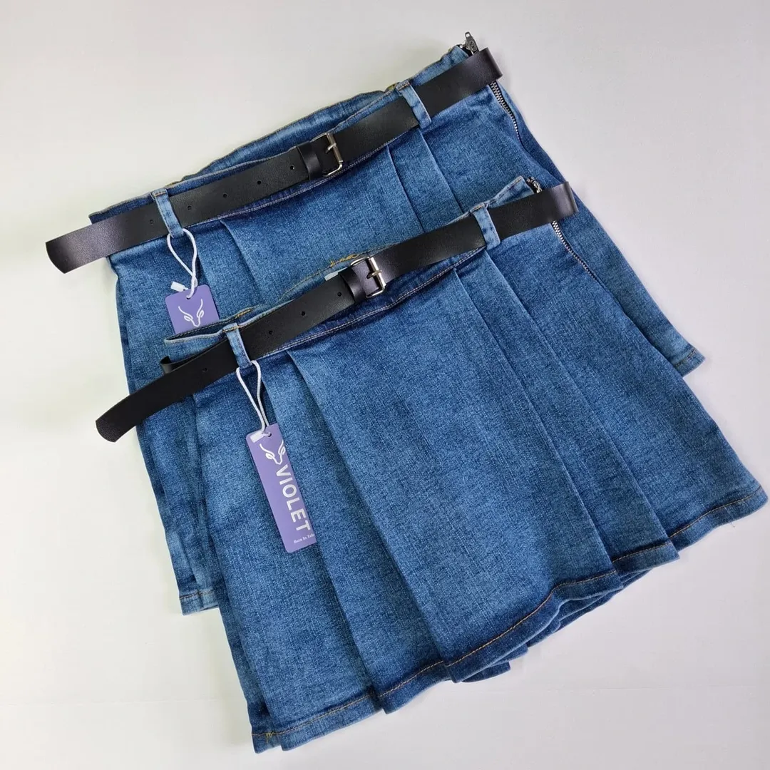 شلوارک دامنی جین